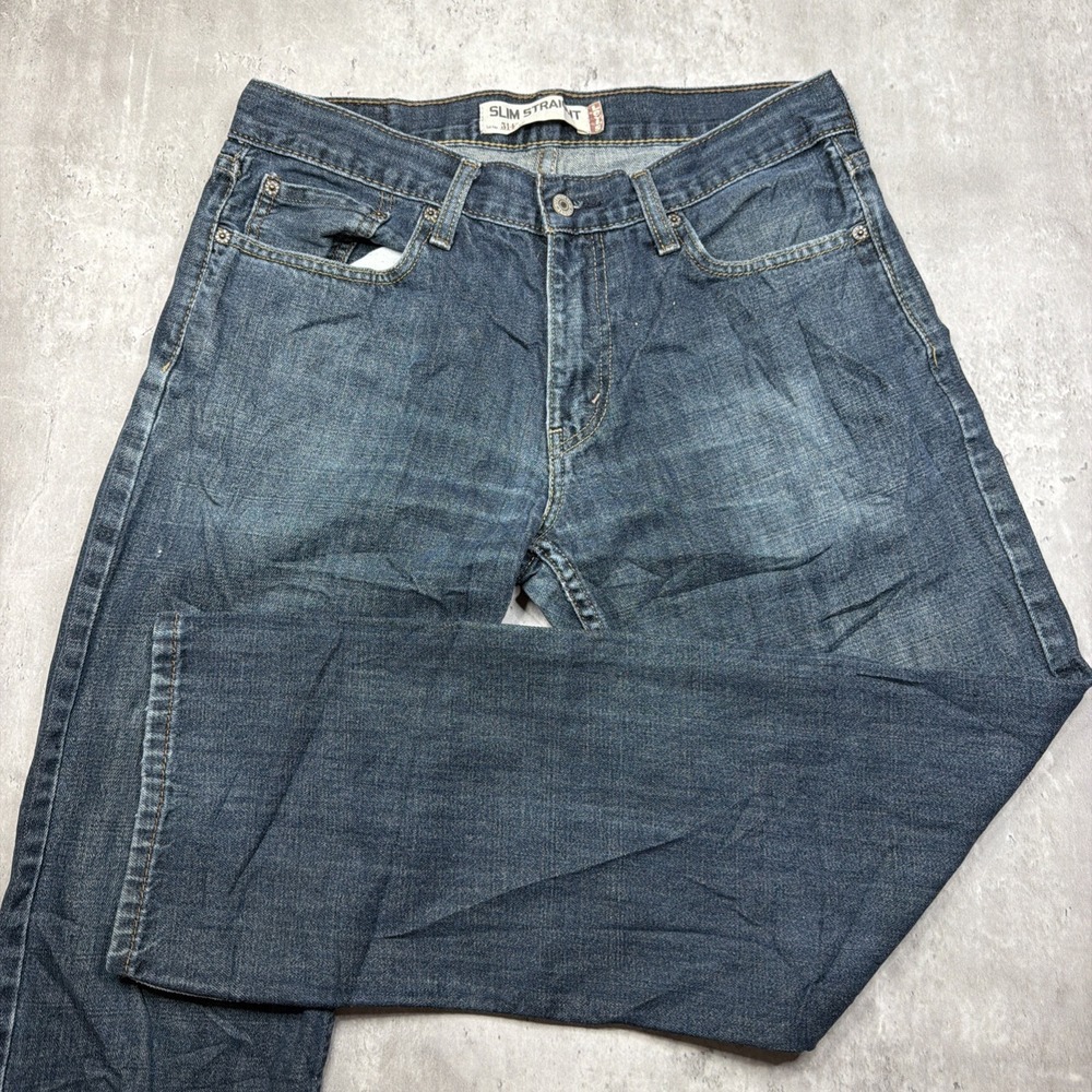 Levi's 514 Men's Slim Straight Leg Blue Denim Jeans 100% Cotton Size 33x30 USA